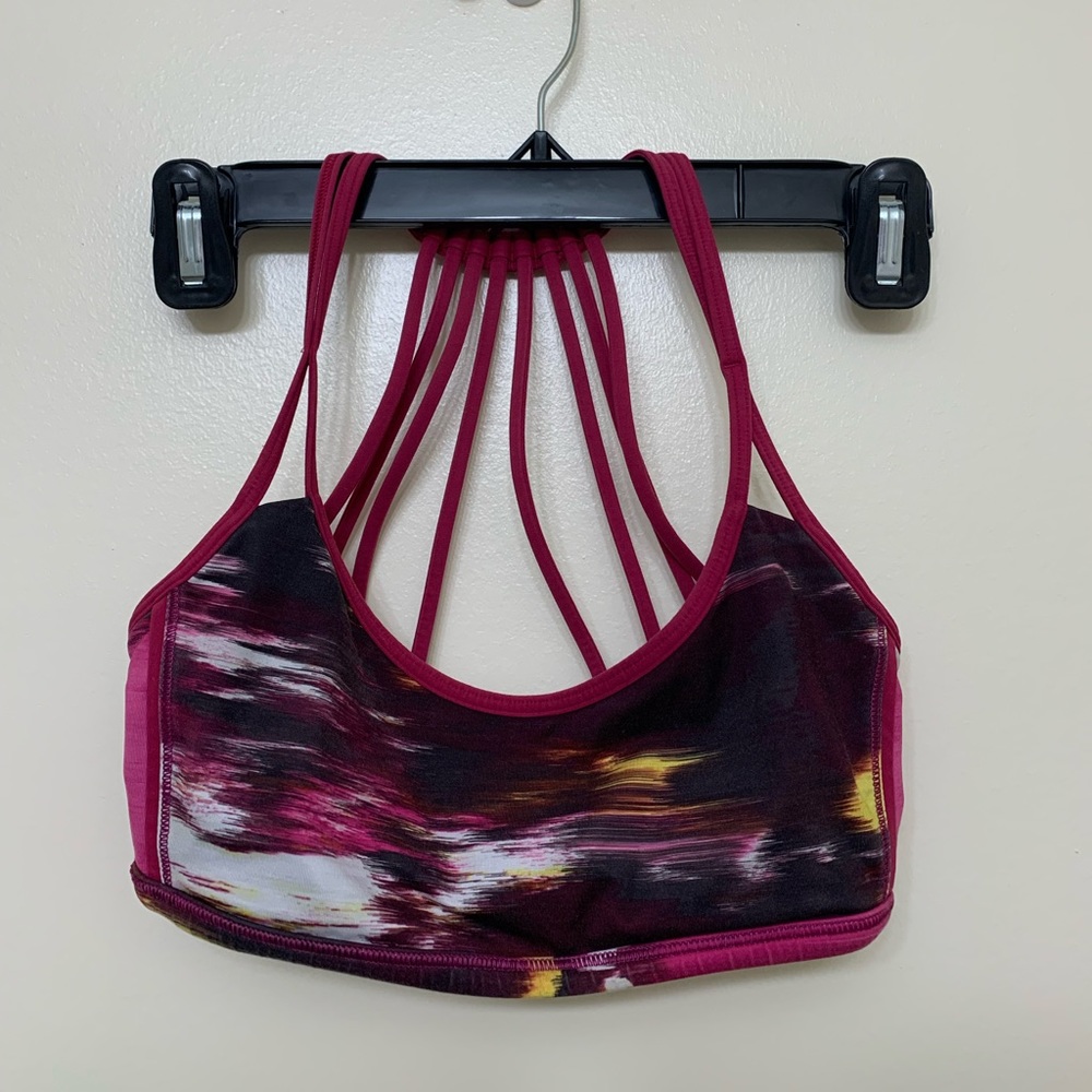 Pink Lululemon sports bra, size 4